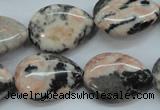 CZJ70 15.5 inches 18*25mm flat teardrop zebra jasper gemstone beads