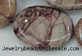 CZJ85 16 inches 30*40mm oval red zebra jasper beads wholesale