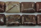 CZJ86 16 inches 15*20mm rectangle red zebra jasper beads wholesale