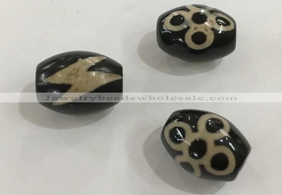 DZI332 10*14mm drum tibetan agate dzi beads wholesale