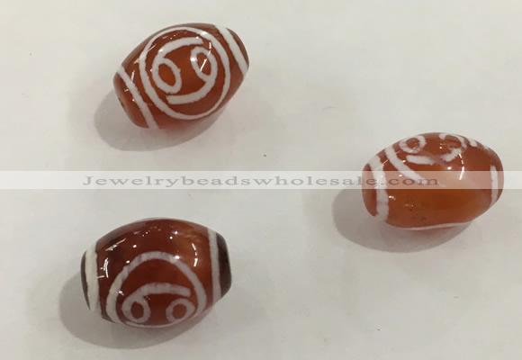 DZI377 10*14mm drum tibetan agate dzi beads wholesale