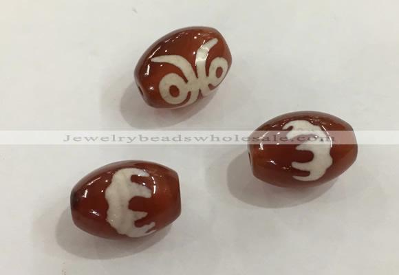 DZI393 10*14mm drum tibetan agate dzi beads wholesale