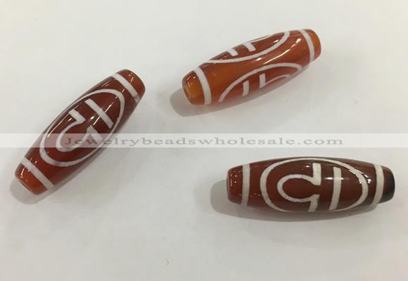 DZI435 10*30mm drum tibetan agate dzi beads wholesale