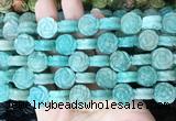 FGBS148 15 inches 14mm carved rose flower amazonite beads