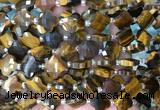 FGBS15 15 inches 12mm faceted Four leaf clover yellow tiger eye beads