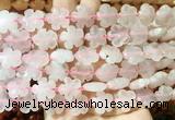 FGBS160 15 inches 15mm carved five petal flower rose quartz beads wholesale