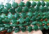 FGBS162 15 inches 15mm carved five petal flower green aventurine beads wholesale