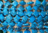 FGBS17 15 inches 12mm faceted Four leaf clover synthetic turquoise beads