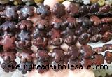 FGBS181 15 inches 15mm carved five petal flower brecciated jasper beads wholesale