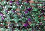 FGBS19 15 inches 12mm faceted Four leaf clover synthetic ruby zoisite beads