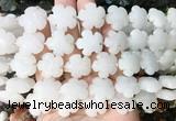 FGBS199 15 inches 20mm carved 5 petal flower white jade beads wholesale