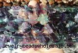 FGBS200 15 inches 20mm carved 5 petal flower rainbow fluorite beads wholesale