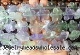 FGBS201 15 inches 20mm carved 5 petal flower fluorite beads wholesale