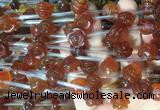 FGBS21 15 inches 8mm, 10mm, 12mm carved rose flower red agate beads