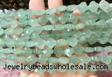 FGBS221 15 inches 10mm faceted four leaf clover green aventurine beads wholesale