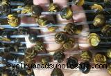 FGBS23 15 inches 8mm, 10mm, 12mm carved rose flower yellow tiger eye beads