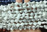 FGBS230 15 inches 10mm faceted four leaf clover white howlite beads wholesale