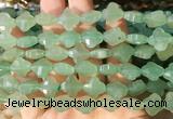 FGBS241 15 inches 13mm faceted 4 leaf clover green aventurine beads wholesale