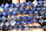 FGBS254 15 inches 13mm faceted 4 leaf clover sodalite beads wholesale