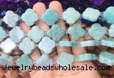 FGBS267 15 inches 18mm four leaf clover amazonite beads wholesale