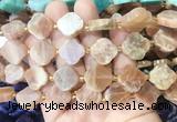 FGBS269 15 inches 18mm four leaf clover moonstone beads wholesale