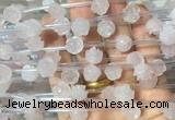 FGBS28 15 inches 8mm, 10mm, 12mm carved rose flower rose quartz beads