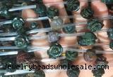 FGBS42 15 inches 10mm carved rose flower india agate beads wholesale