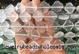 FGBS61 15 inches 16mm - 18mm faceted Four leaf clover white crystal beads