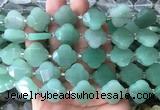 FGBS66 15 inches 16mm - 18mm faceted Four leaf clover green aventurine beads