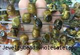 FGBS91 15 inches 12mm carved skull yellow tiger eye beads wholesale