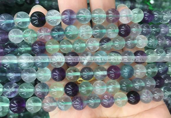 FLBS08 15 inches 8mm round fluorite gemstone beads wholesale