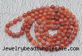 GMN107 Hand-knotted 6mm fire agate 108 beads mala necklaces