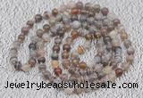 GMN108 Hand-knotted 6mm Botswana agate 108 beads mala necklaces