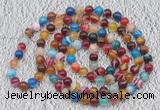 GMN109 Hand-knotted 6mm banded agate 108 beads mala necklaces