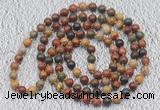 GMN112 Hand-knotted 6mm picasso jasper 108 beads mala necklaces