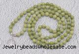 GMN1121 Hand-knotted 8mm, 10mm China jade 108 beads mala necklaces with charm