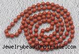 GMN113 Hand-knotted 6mm red jasper 108 beads mala necklaces