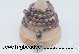 GMN1145 Hand-knotted 8mm, 10mm rhodonite 108 beads mala necklaces with charm