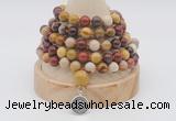 GMN1146 Hand-knotted 8mm, 10mm mookaite 108 beads mala necklaces with charm