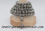 GMN1163 Hand-knotted 8mm, 10mm dalmatian jasper 108 beads mala necklaces with charm