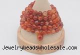 GMN1197 Hand-knotted 8mm, 10mm red banded agate 108 beads mala necklaces with charm