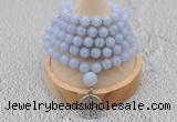 GMN1214 Hand-knotted 8mm, 10mm blue lace agate 108 beads mala necklaces with charm