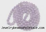 GMN122 Hand-knotted 6mm lavender amethyst 108 beads mala necklaces