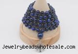 GMN1228 Hand-knotted 8mm, 10mm blue tiger eye 108 beads mala necklaces with charm