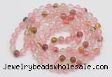 GMN123 Hand-knotted 6mm volcano cherry quartz 108 beads mala necklaces