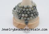 GMN1242 Hand-knotted 8mm, 10mm seaweed quartz 108 beads mala necklaces with charm