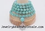 GMN1250 Hand-knotted 8mm, 10mm amazonite 108 beads mala necklaces with charm