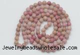 GMN129 Hand-knotted 6mm pink wooden jasper 108 beads mala necklaces