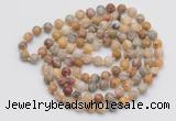 GMN135 Hand-knotted 6mm yellow crazy lace agate 108 beads mala necklaces