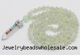 GMN1433 Hand-knotted 8mm, 10mm New jade 108 beads mala necklace with pendant